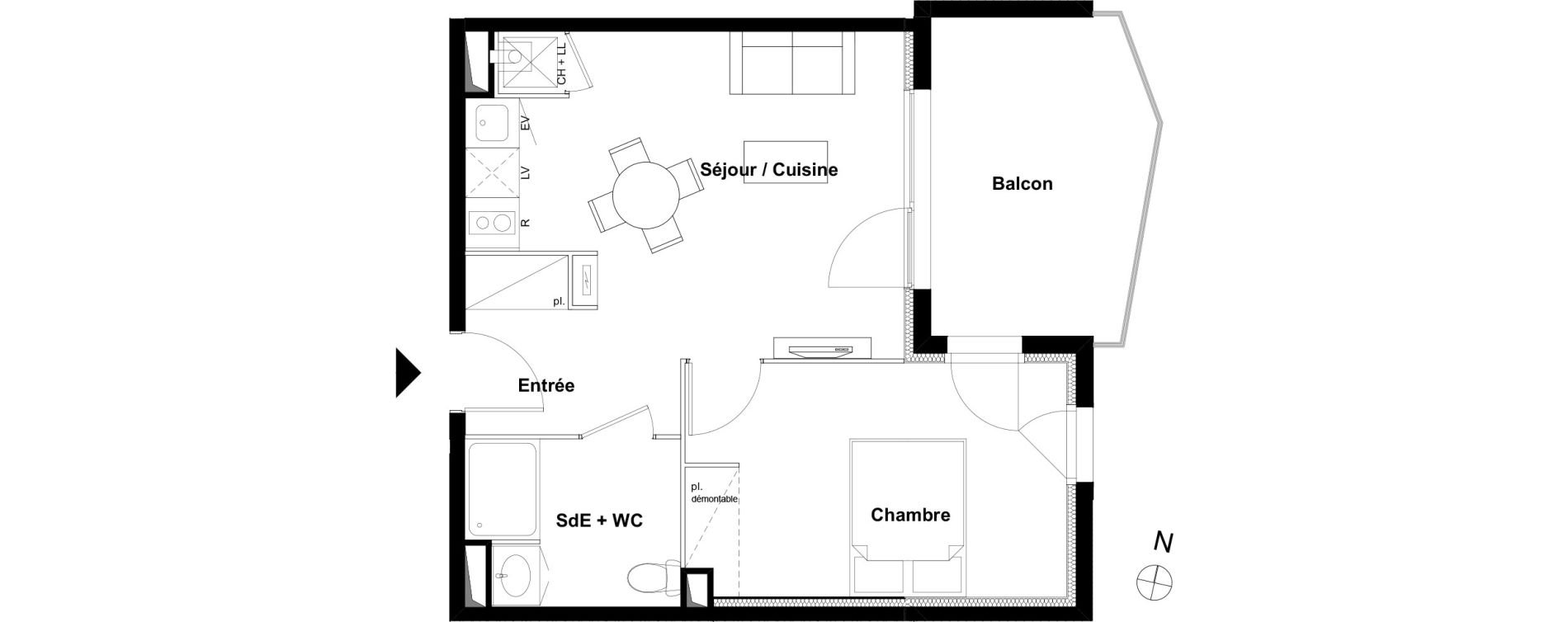 Appartement T2 de 39,87 m2 &agrave; Aucamville Centre