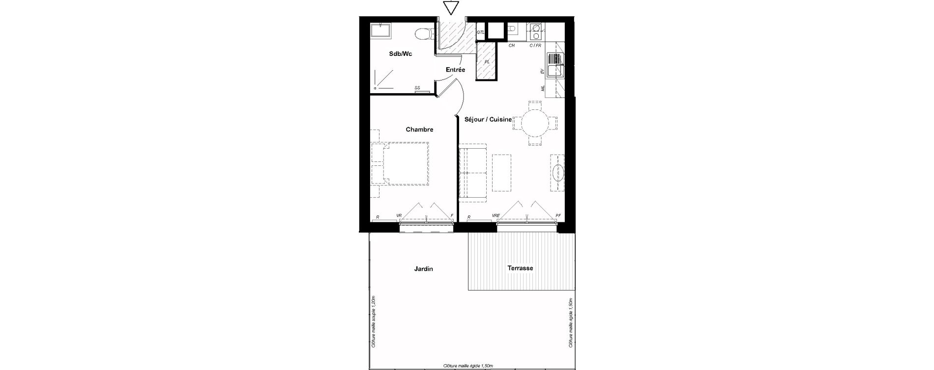 Appartement T2 de 40,66 m2 &agrave; Aucamville Centre