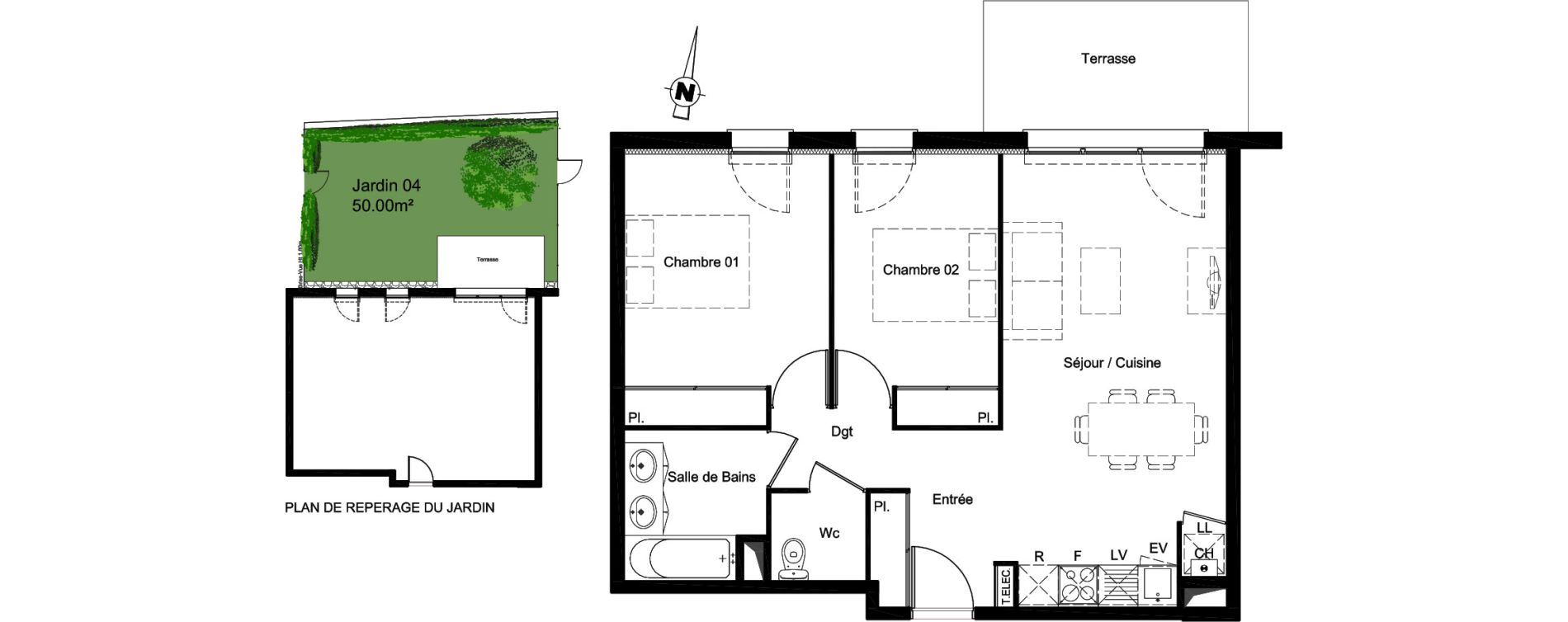 Appartement T3 de 58,99 m2 &agrave; Aucamville Les violettes
