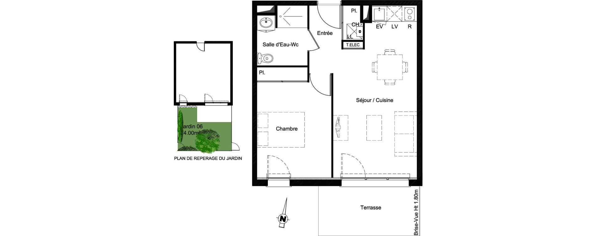 Appartement T2 de 42,25 m2 &agrave; Aucamville Les violettes