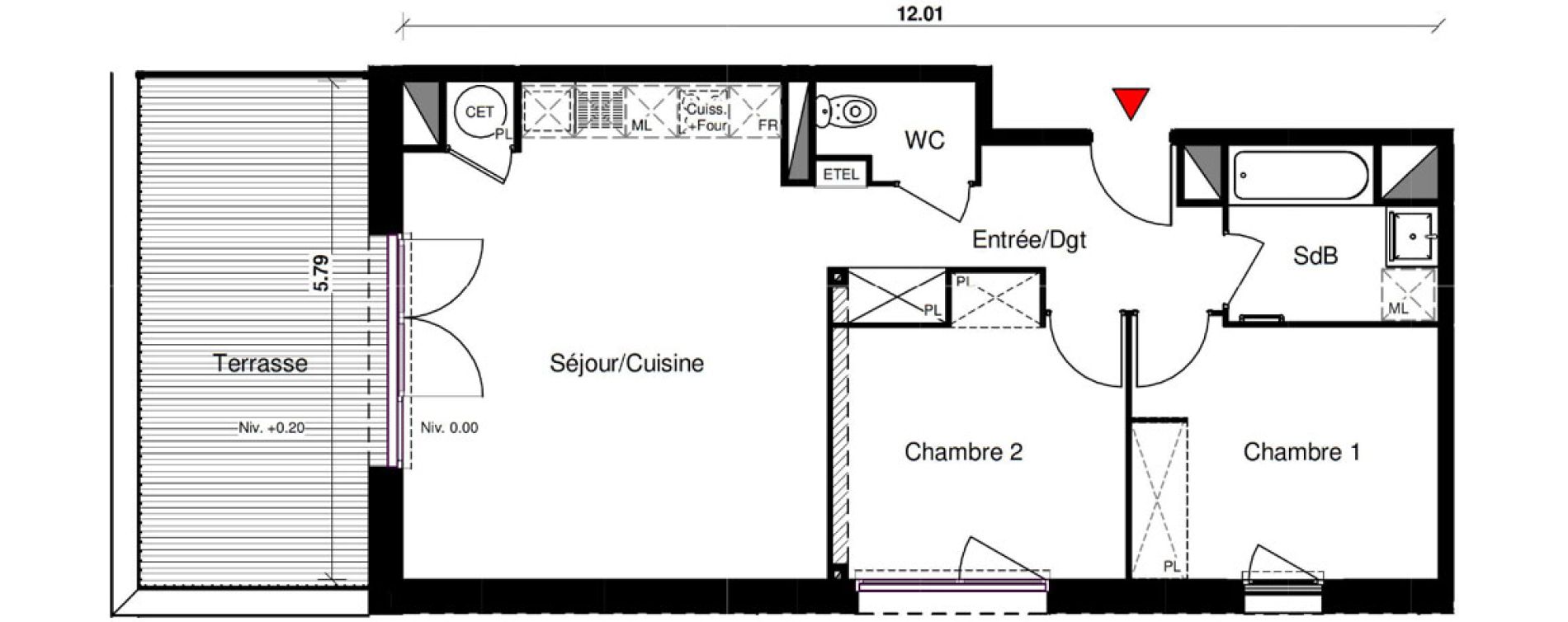Appartement T3 de 62,50 m2 &agrave; Aucamville Centre