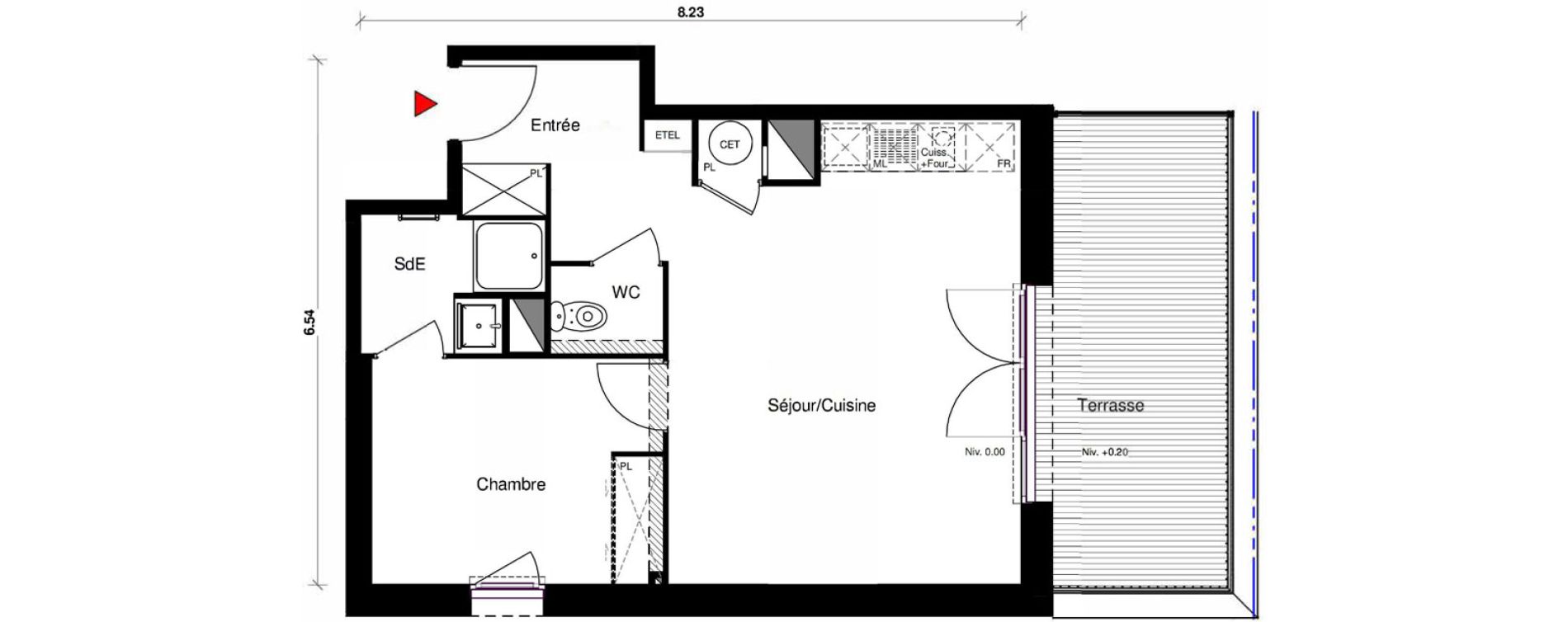 Appartement T2 de 45,48 m2 &agrave; Aucamville Centre