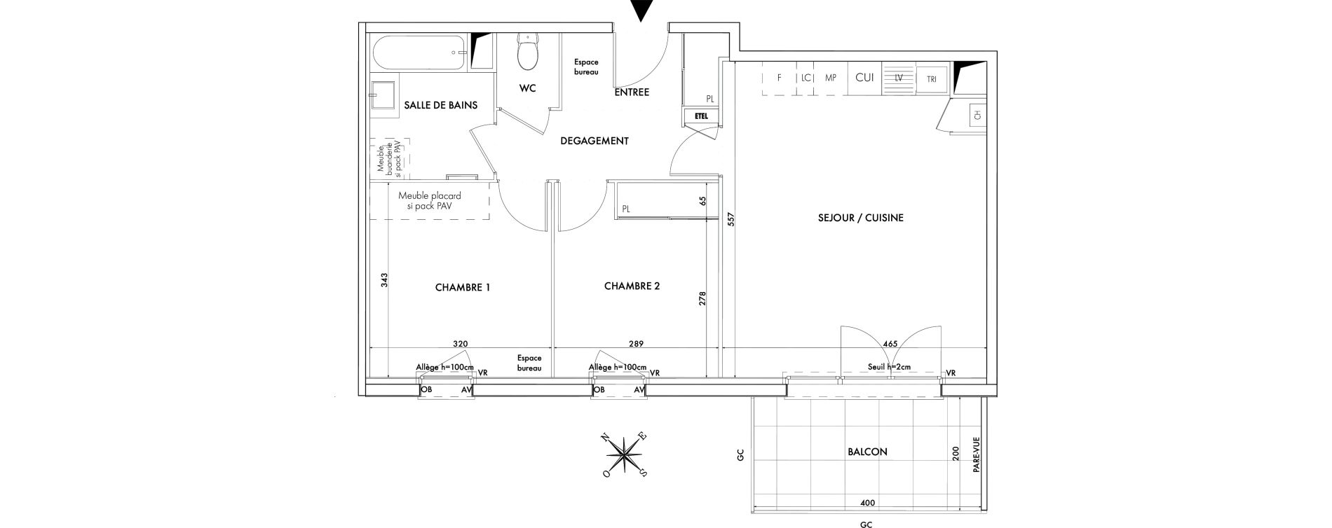 Appartement T3 de 61,46 m2 &agrave; Aussonne Centre