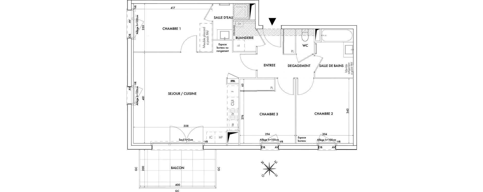 Appartement T4 de 76,44 m2 &agrave; Aussonne Centre
