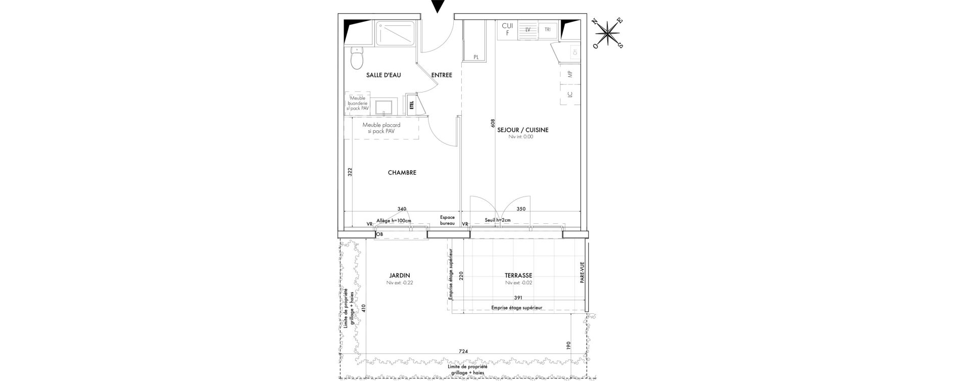 Appartement T2 de 40,31 m2 &agrave; Aussonne Centre