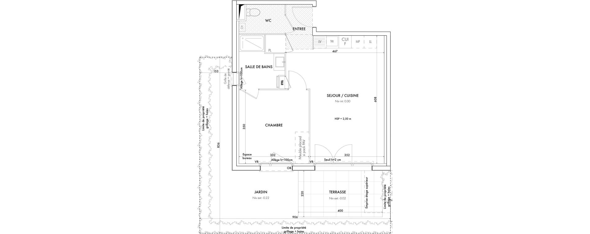 Appartement T2 de 45,86 m2 &agrave; Aussonne Centre