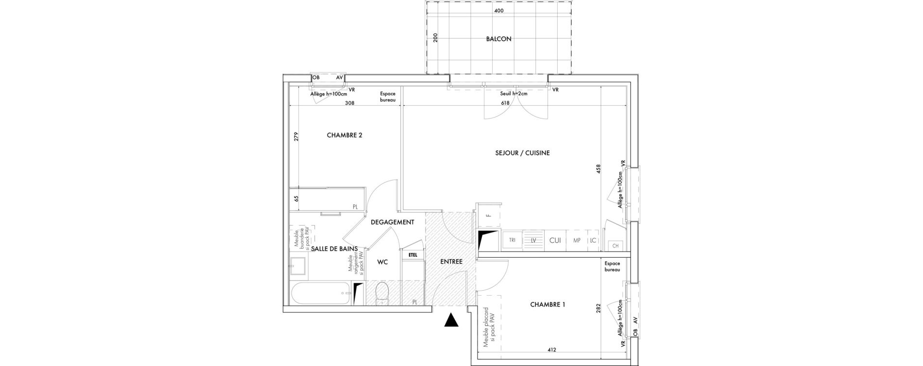 Appartement T3 de 60,22 m2 &agrave; Aussonne Centre