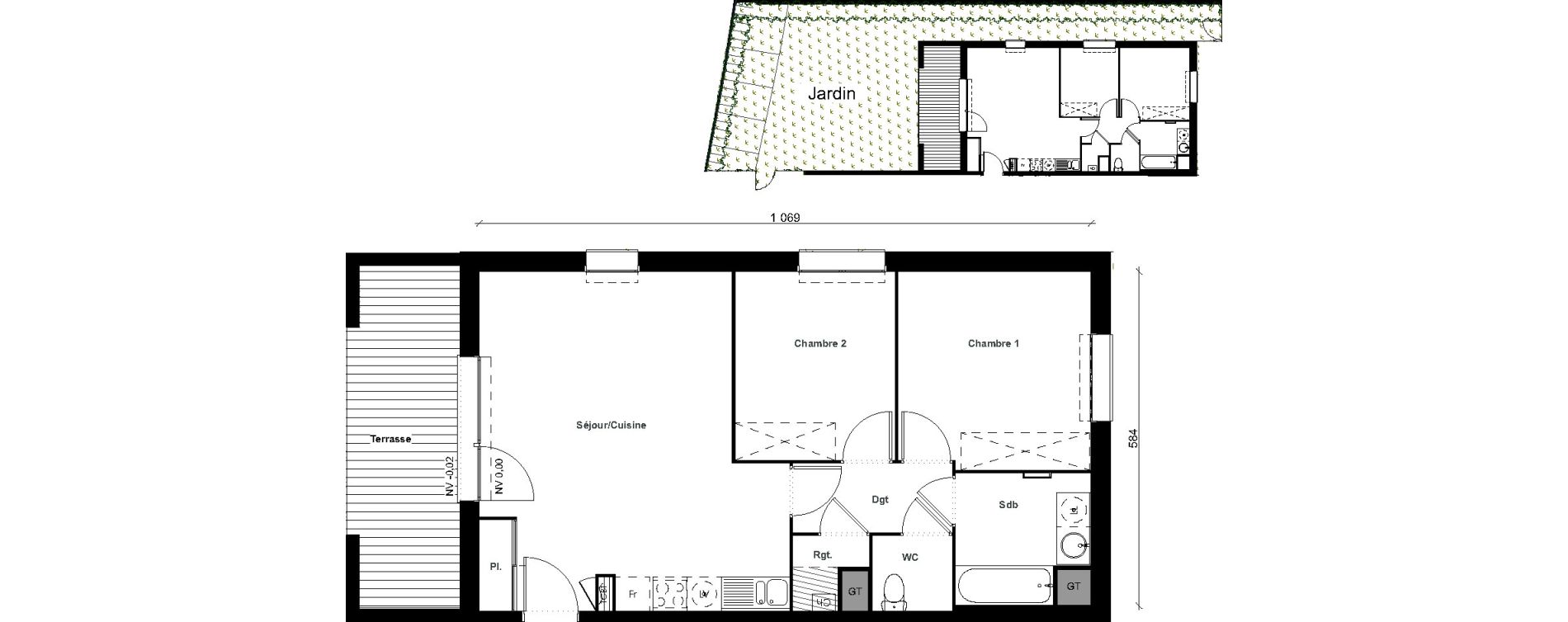 Appartement T3 de 61,01 m2 &agrave; Aussonne Centre