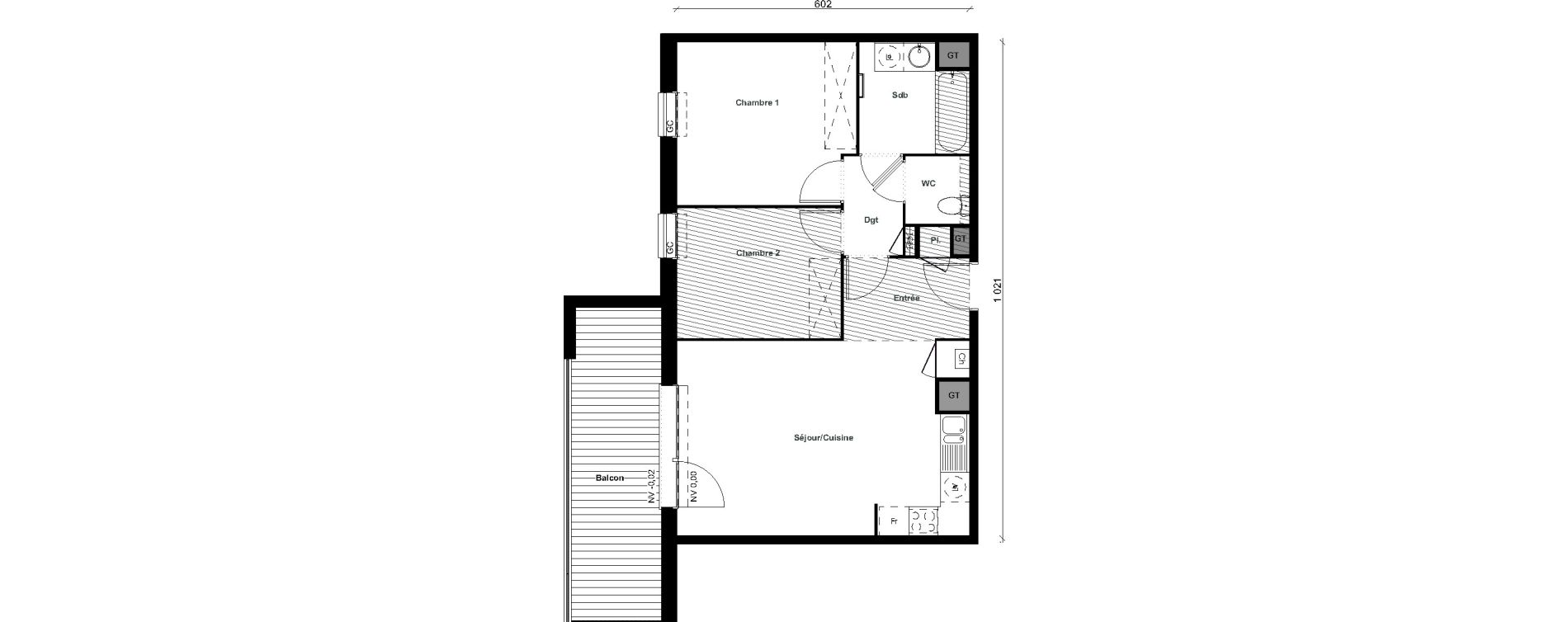 Appartement T3 de 58,73 m2 &agrave; Aussonne Centre