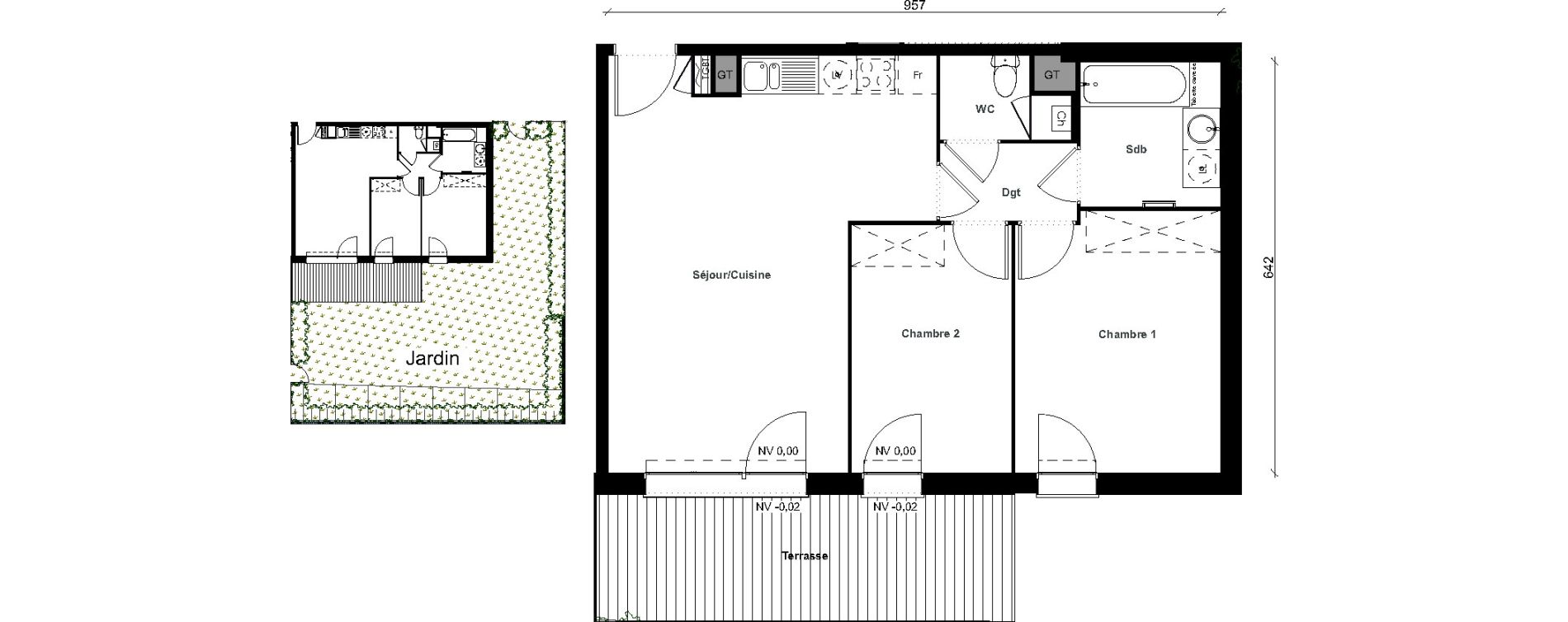 Appartement T3 de 60,10 m2 &agrave; Aussonne Centre