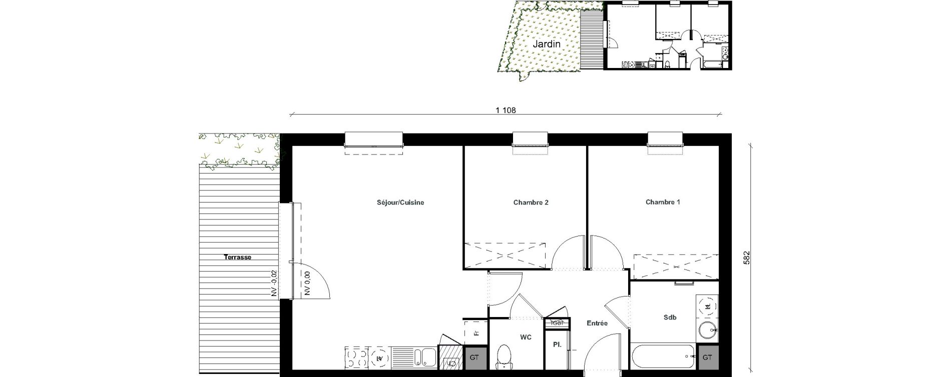 Appartement T3 de 62,32 m2 &agrave; Aussonne Centre