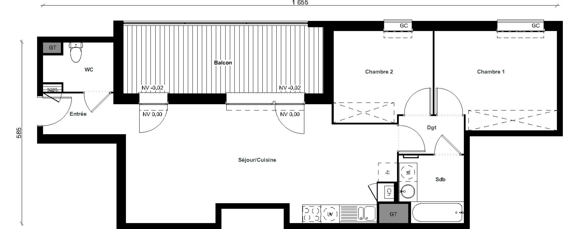 Appartement T3 de 65,06 m2 &agrave; Aussonne Centre