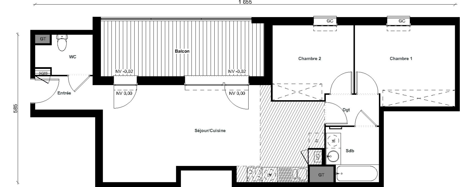 Appartement T3 de 65,02 m2 &agrave; Aussonne Centre