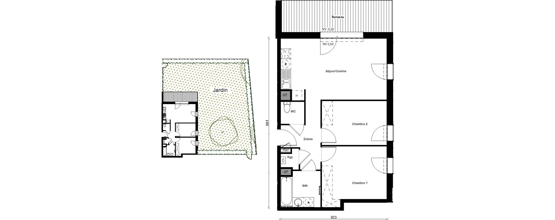 Appartement T3 de 58,34 m2 &agrave; Aussonne Centre