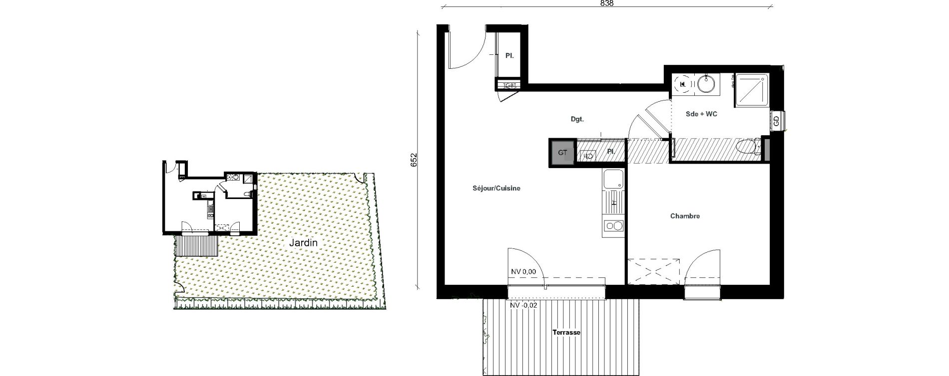 Appartement T2 de 44,70 m2 &agrave; Aussonne Centre