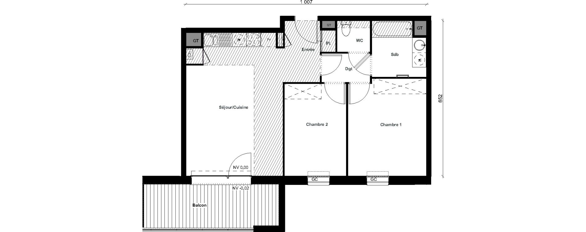 Appartement T3 de 61,17 m2 &agrave; Aussonne Centre