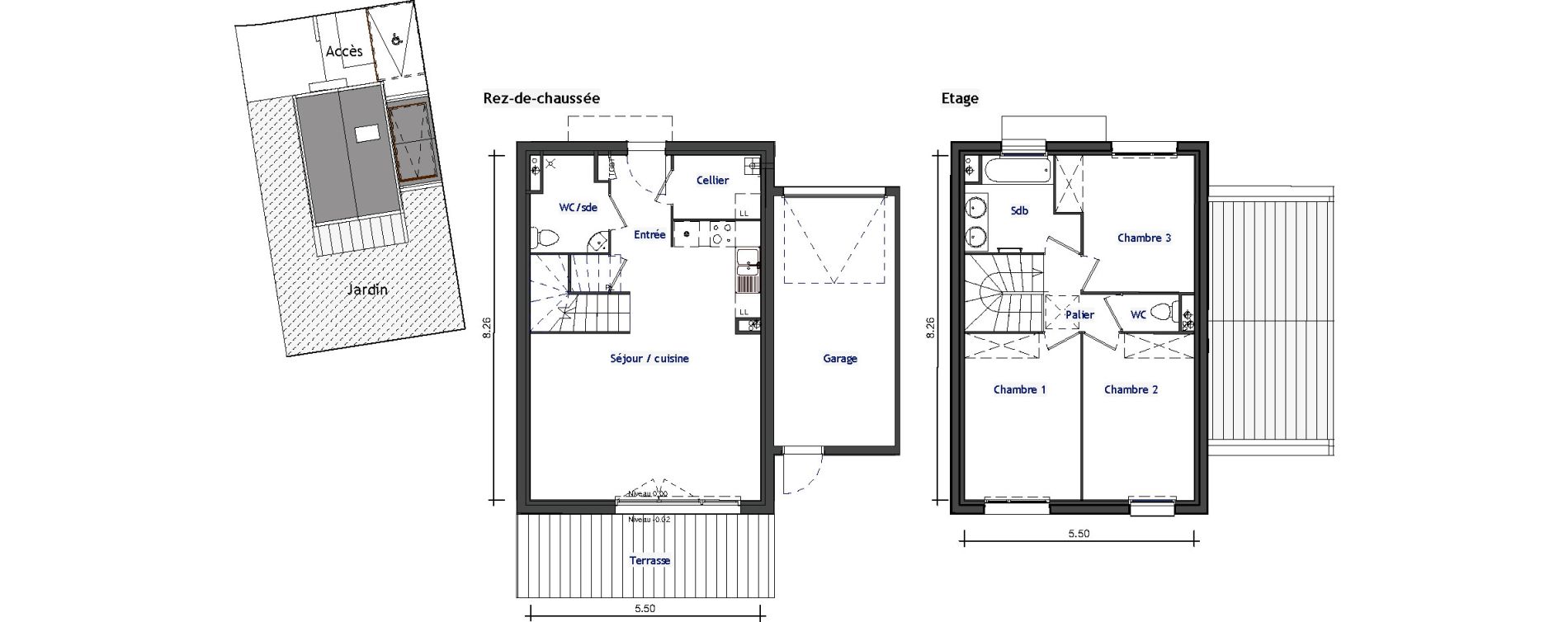 Villa T4 de 81,30 m2 &agrave; Aussonne Centre