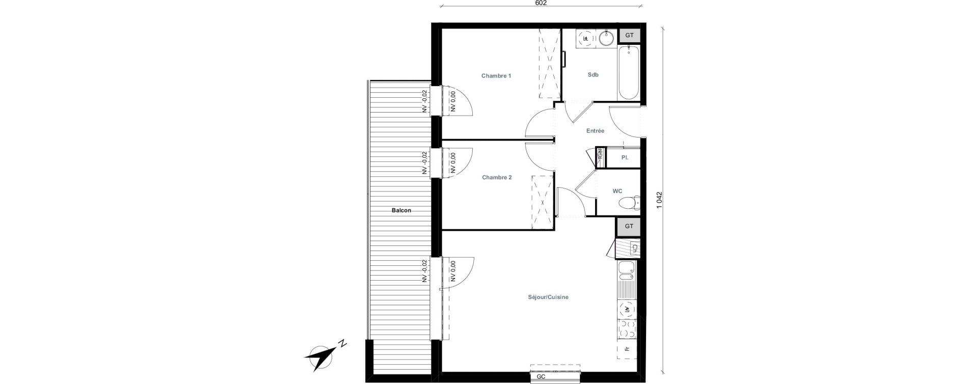 Appartement T3 de 60,24 m2 &agrave; Aussonne Centre