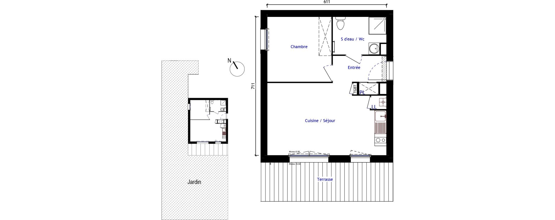Appartement T2 de 42,10 m2 &agrave; Aussonne Centre