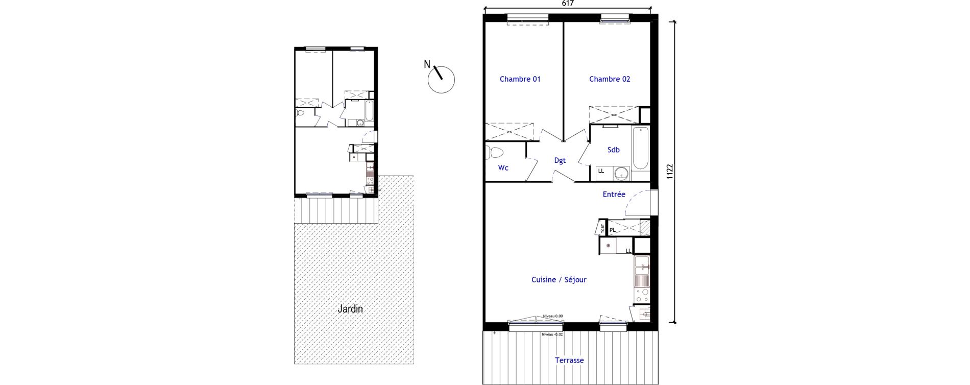 Appartement T3 de 67,00 m2 &agrave; Aussonne Centre