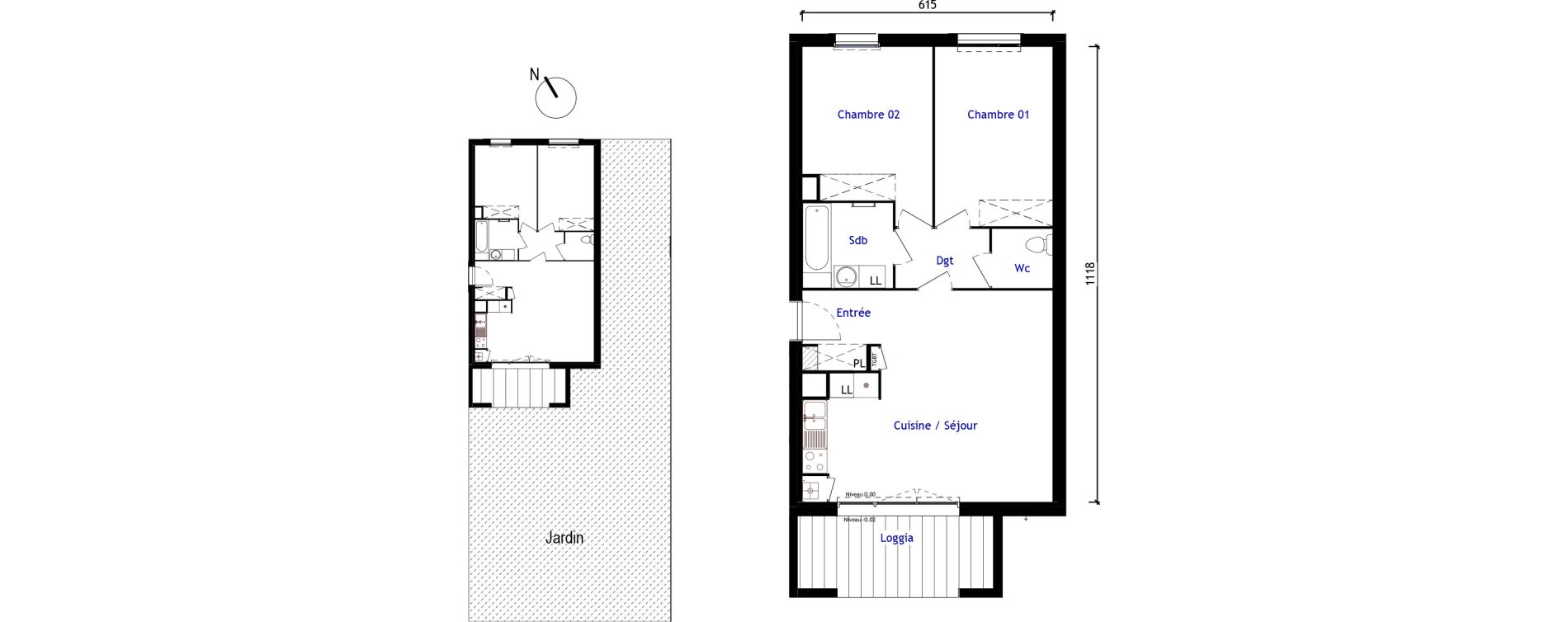 Appartement T3 de 66,60 m2 &agrave; Aussonne Centre