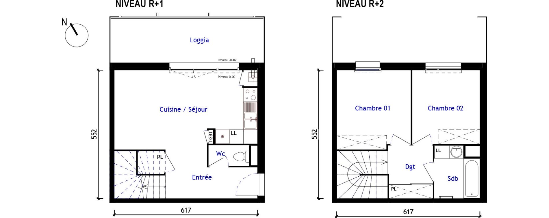 Appartement T3 de 58,20 m2 &agrave; Aussonne Centre