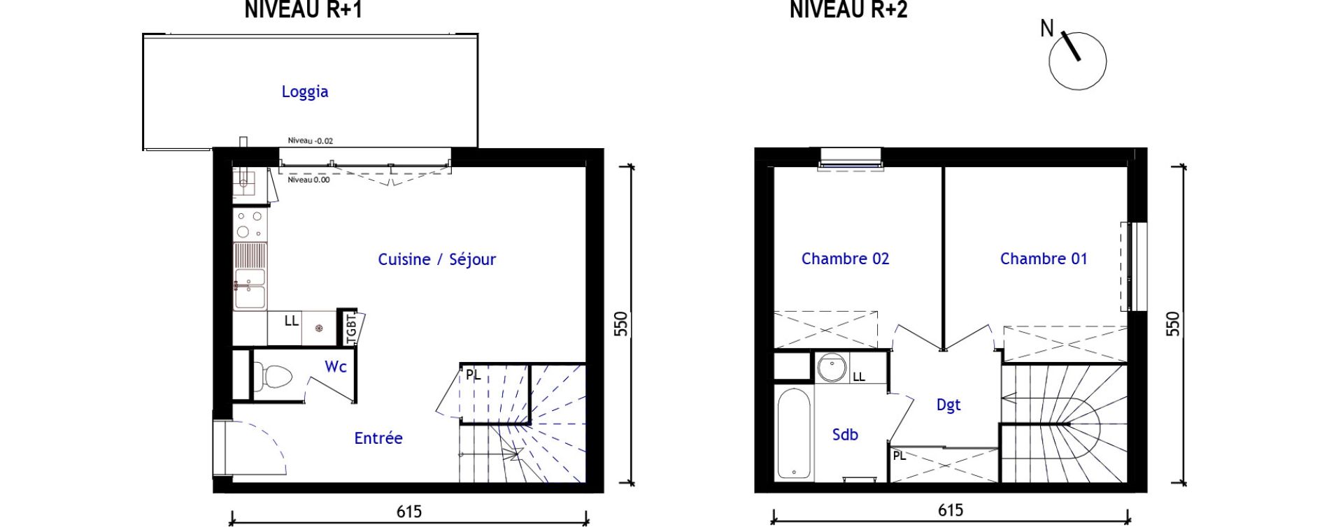 Appartement T3 de 57,80 m2 &agrave; Aussonne Centre