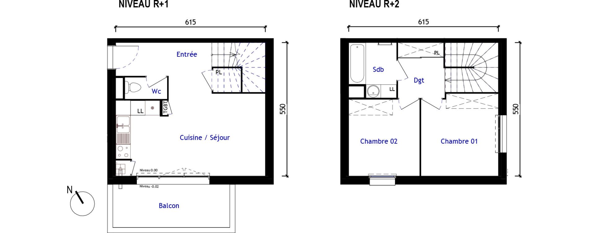 Appartement T3 de 57,90 m2 &agrave; Aussonne Centre