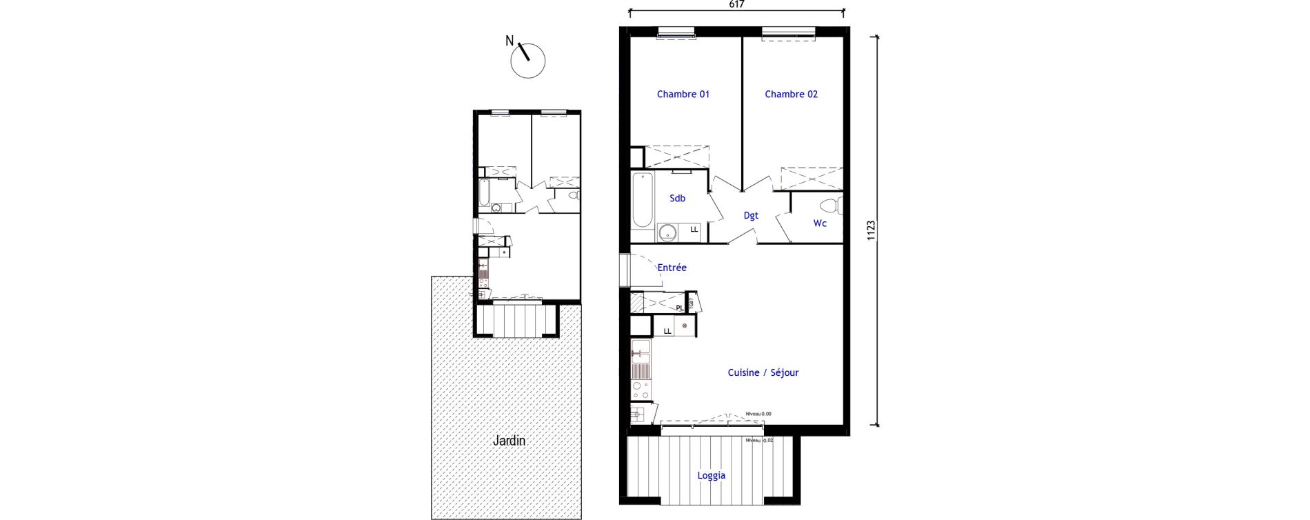 Appartement T3 de 67,00 m2 &agrave; Aussonne Centre