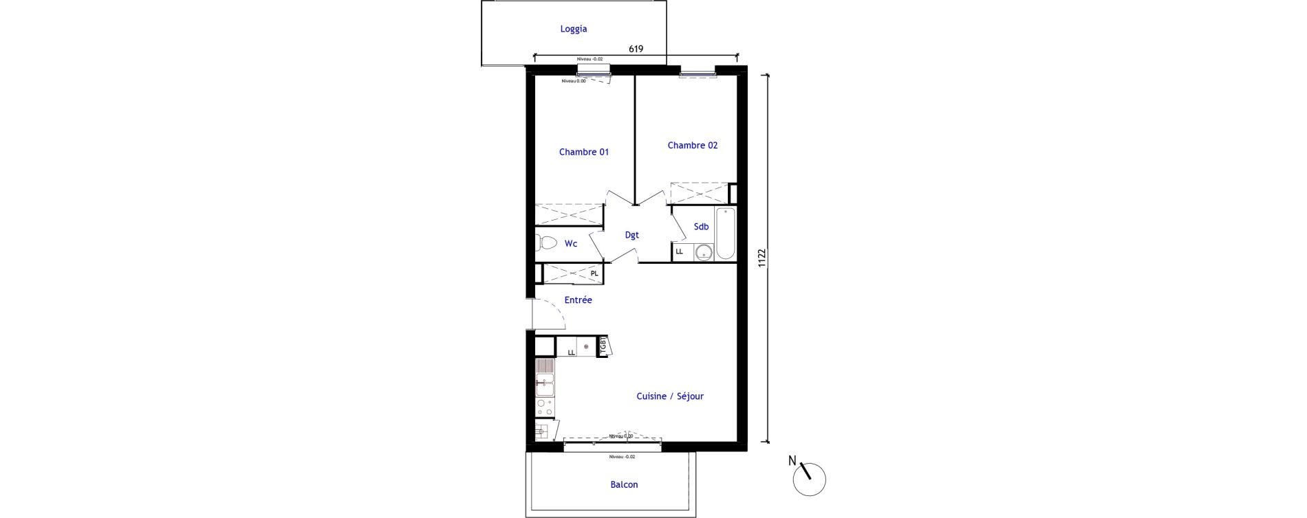 Appartement T3 de 67,30 m2 &agrave; Aussonne Centre
