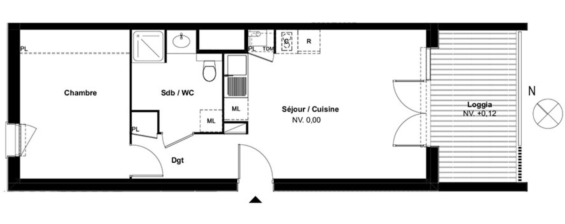 Appartement T2 de 43,00 m2 &agrave; Auzeville-Tolosane Centre