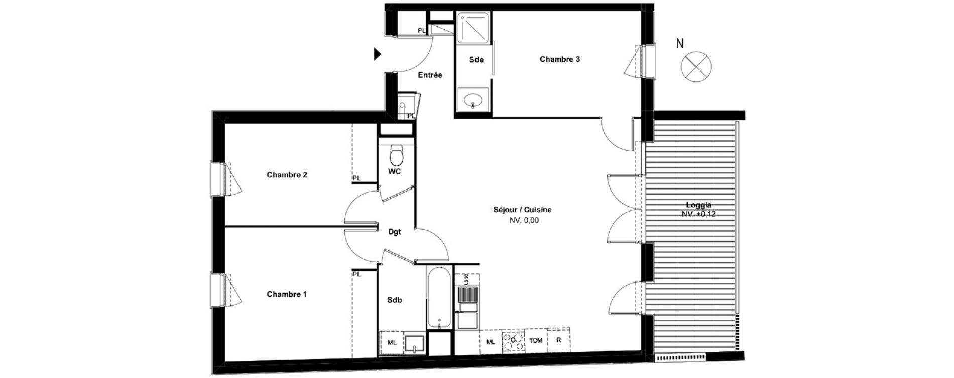 Appartement T4 de 84,09 m2 &agrave; Auzeville-Tolosane Centre