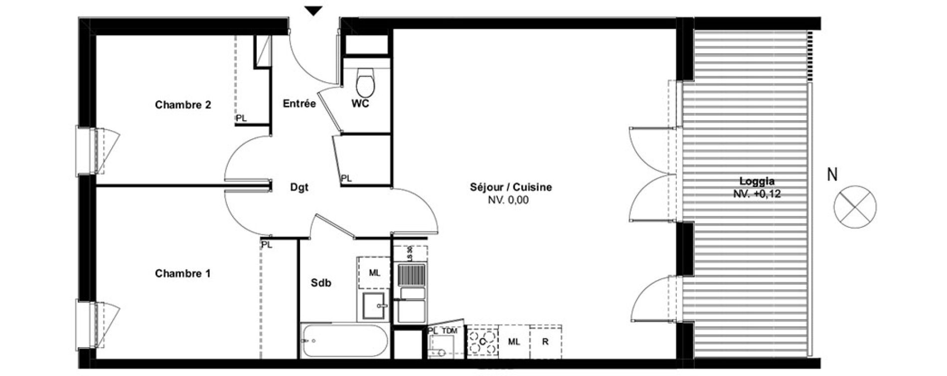 Appartement T3 de 65,94 m2 &agrave; Auzeville-Tolosane Centre