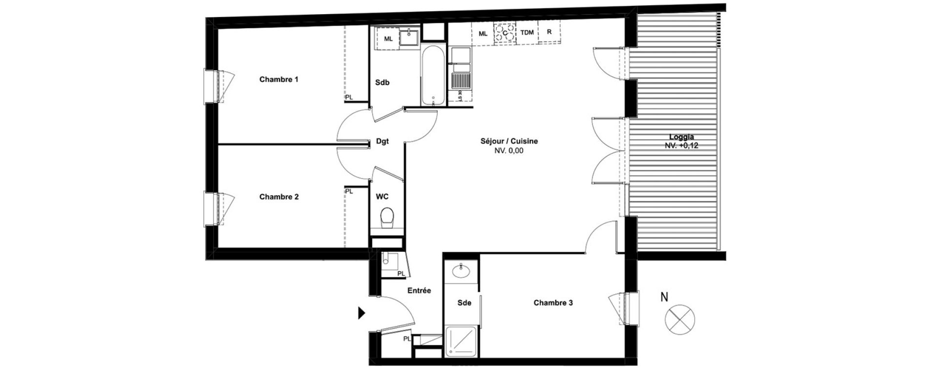 Appartement T4 de 83,58 m2 &agrave; Auzeville-Tolosane Centre