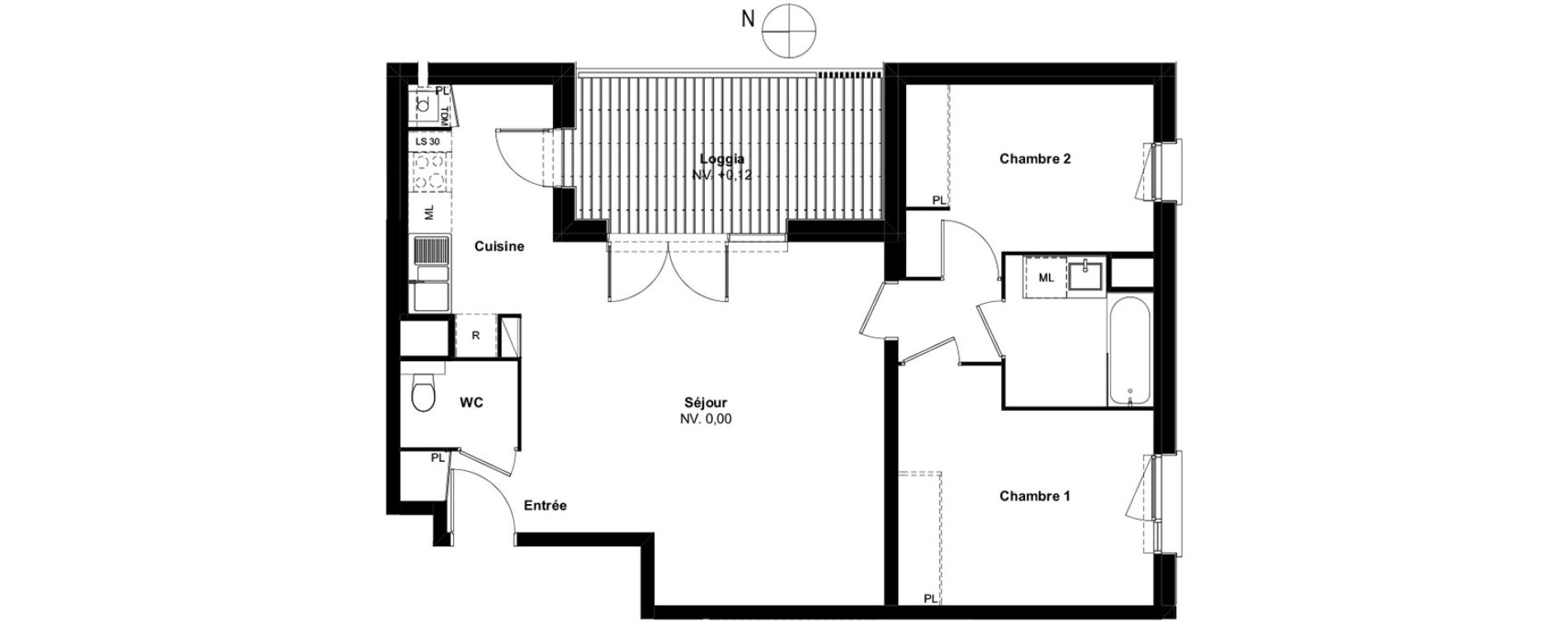 Appartement T3 de 67,40 m2 &agrave; Auzeville-Tolosane Centre