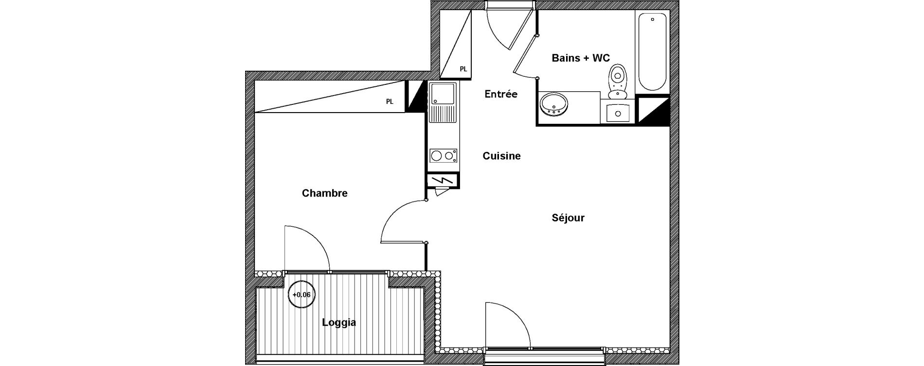 Appartement T2 de 44,33 m2 &agrave; Auzeville-Tolosane Centre