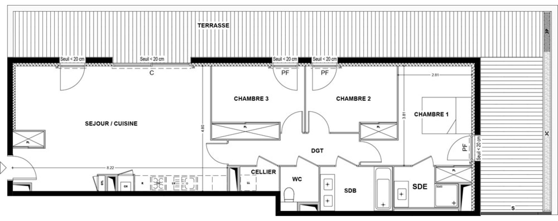 Appartement T4 de 85,17 m2 &agrave; Balma La plaine