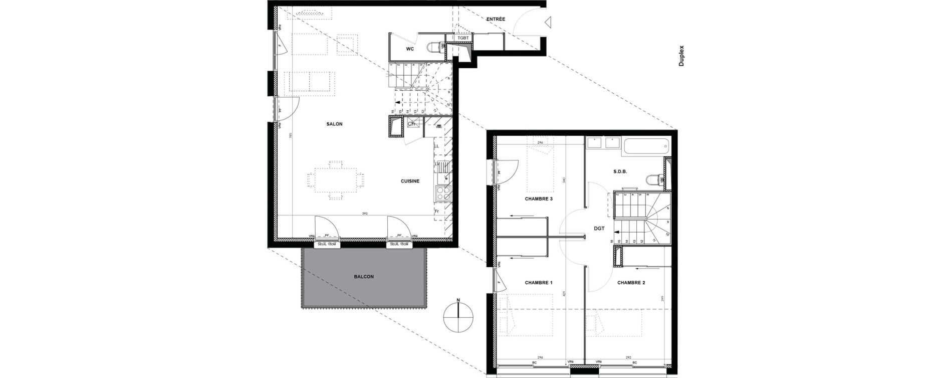 Duplex T4 de 90,39 m2 &agrave; Balma Centre