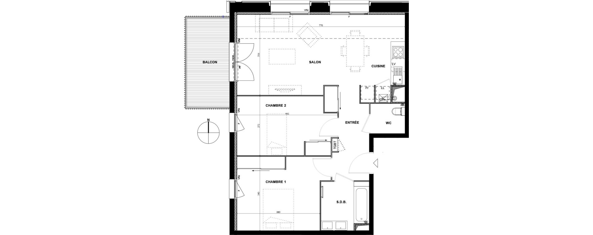 Appartement T3 de 65,87 m2 &agrave; Balma Centre