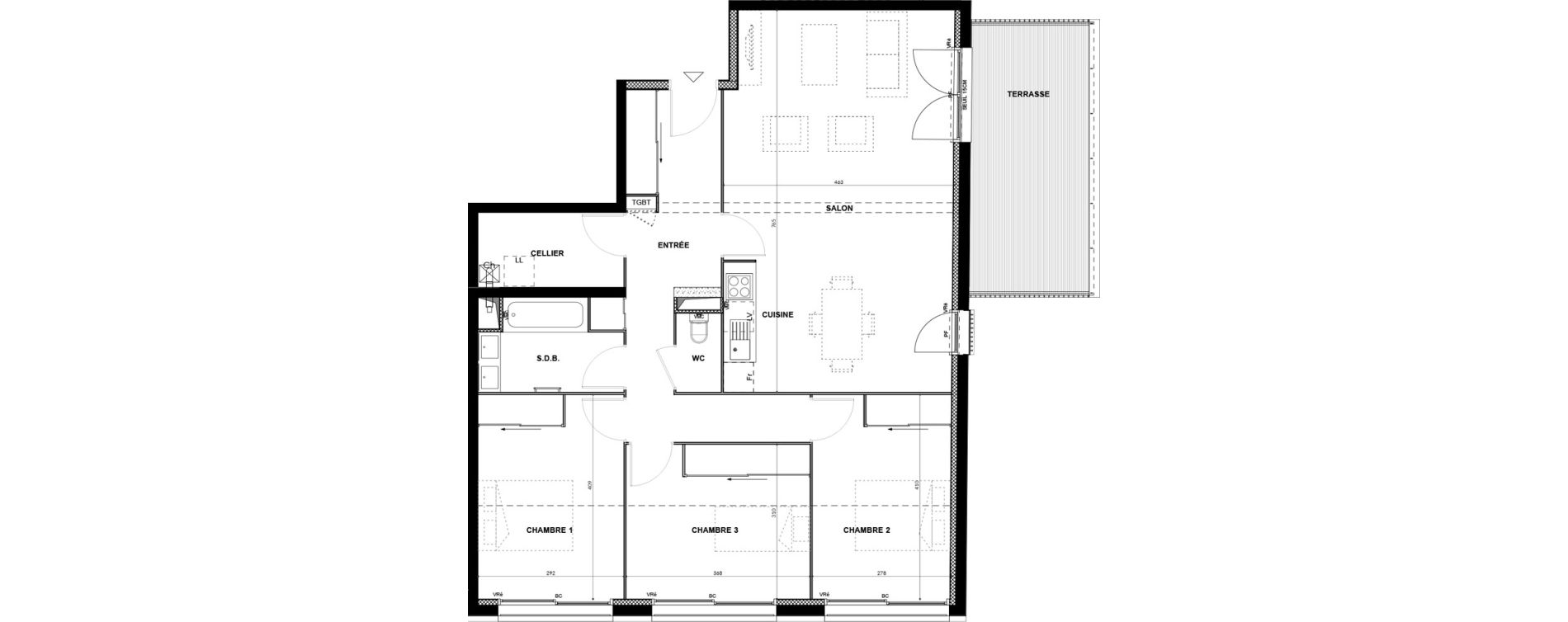 Appartement T4 de 93,67 m2 &agrave; Balma Centre