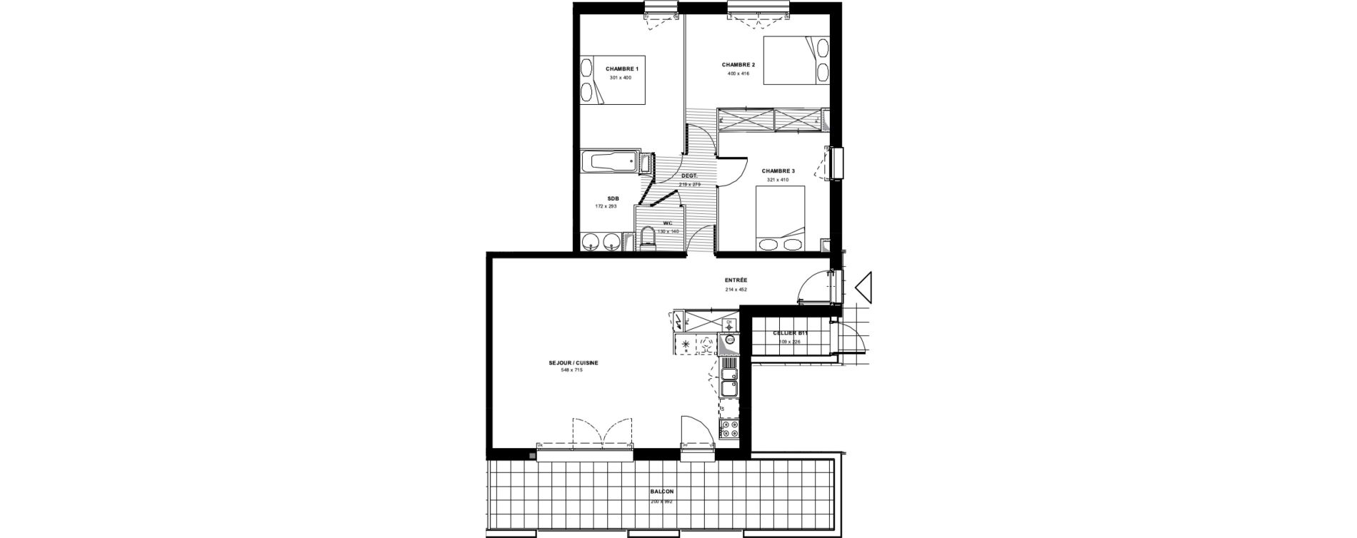 Appartement T4 de 89,90 m2 &agrave; Balma Saint-clair - coteaux