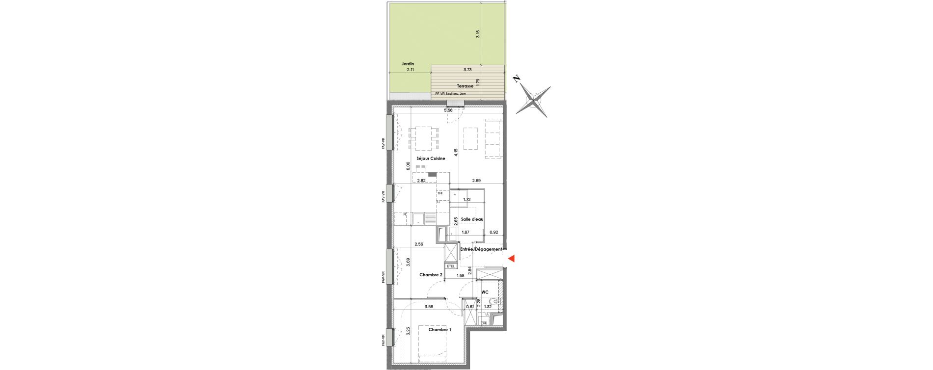 Appartement T3 de 66,13 m2 &agrave; Balma Le vidailhan