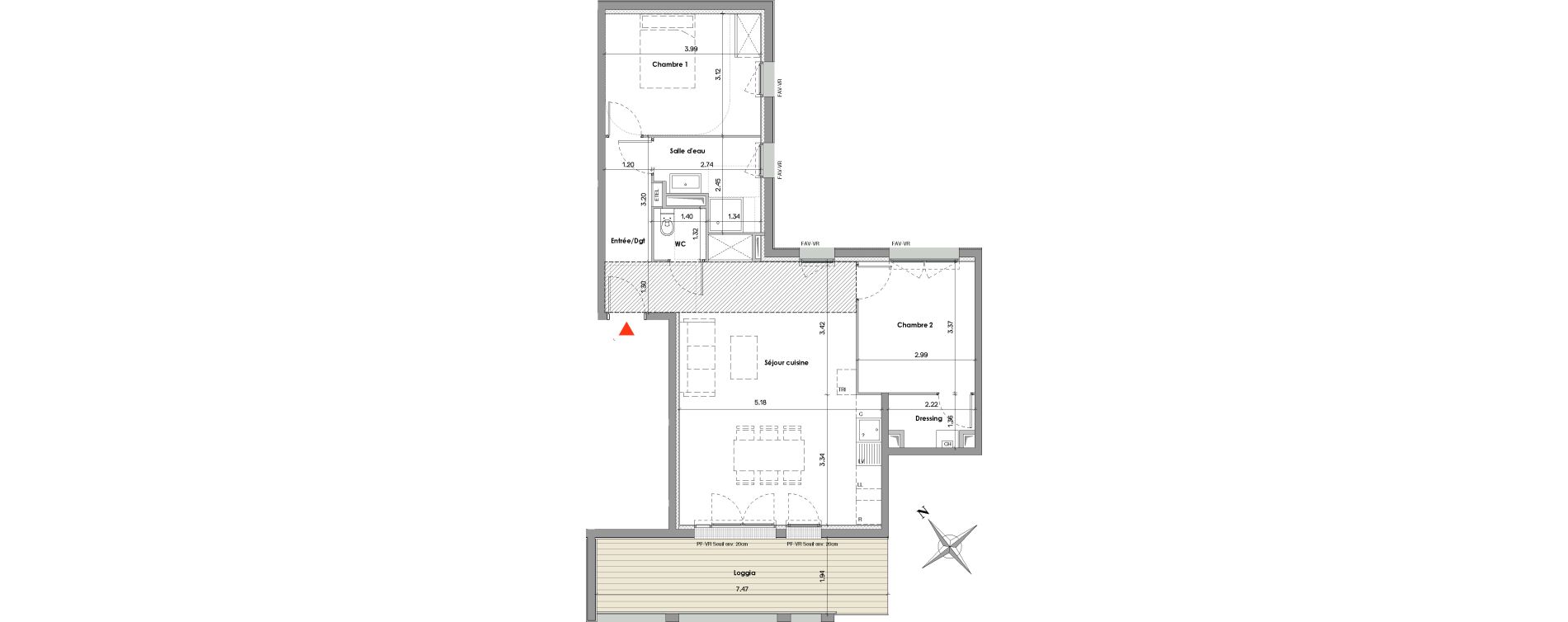 Appartement T3 de 72,15 m2 &agrave; Balma Le vidailhan