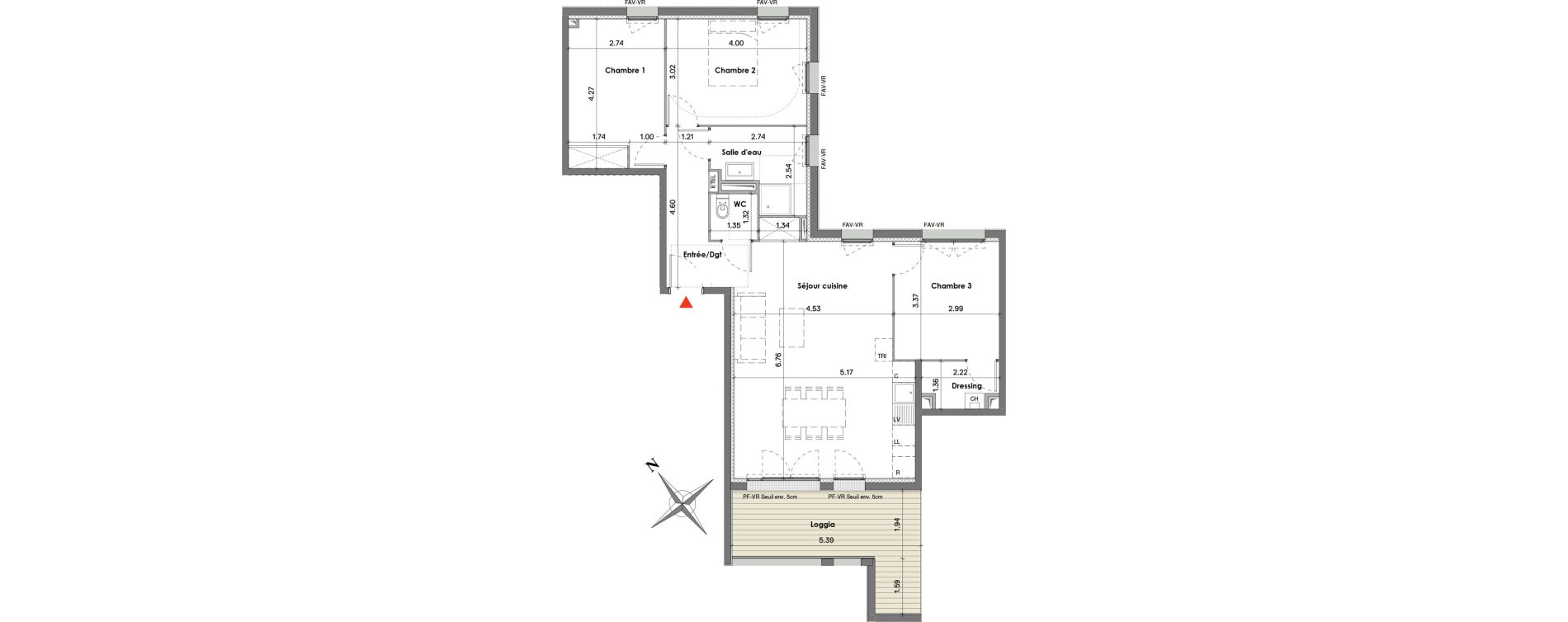 Appartement T4 de 83,75 m2 &agrave; Balma Le vidailhan