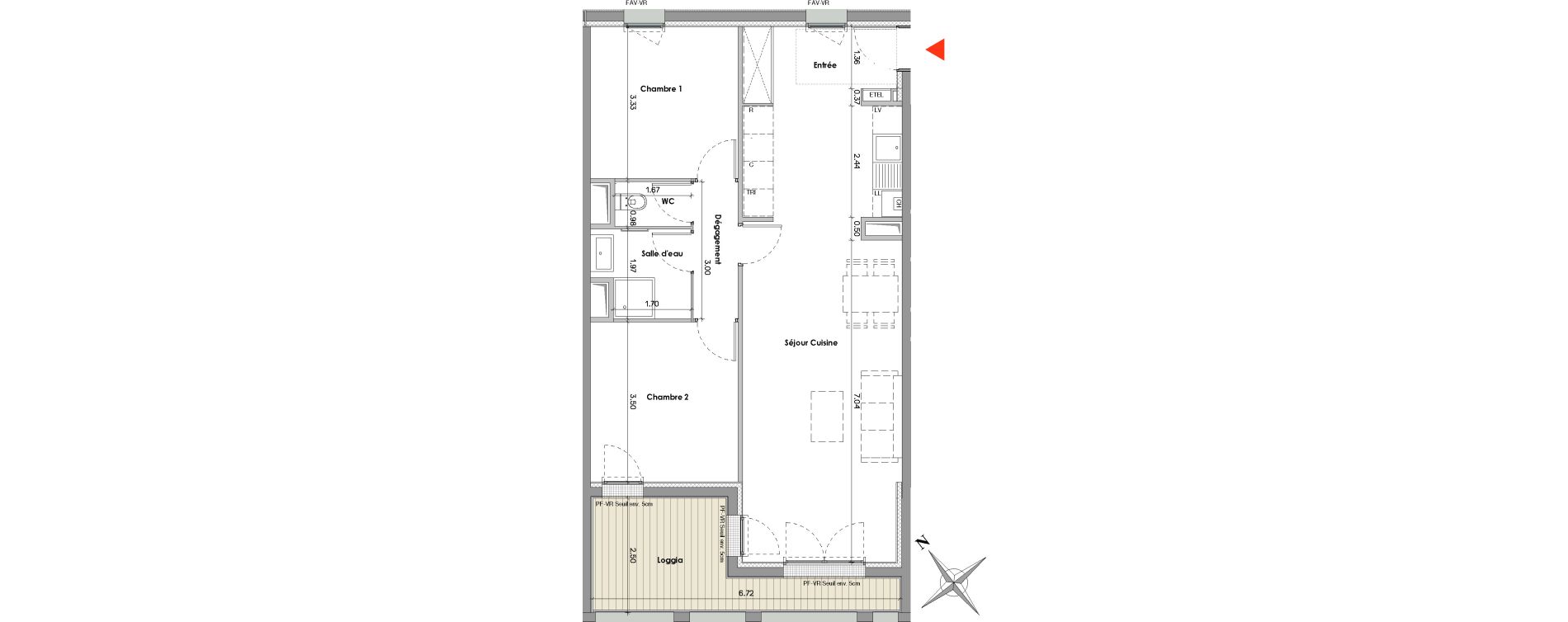 Appartement T3 de 70,10 m2 &agrave; Balma Le vidailhan