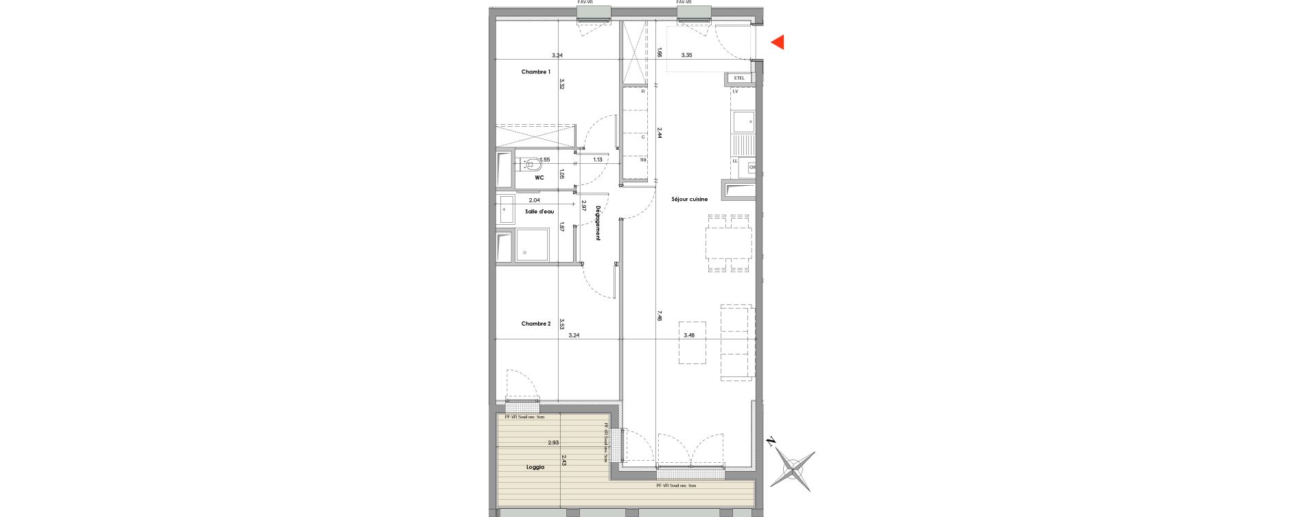 Appartement T3 de 69,97 m2 &agrave; Balma Le vidailhan