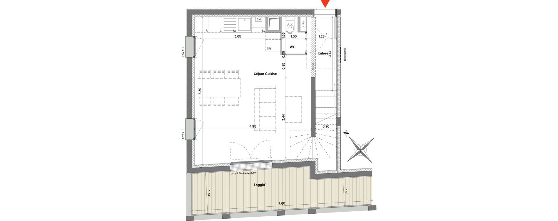 Duplex T4 de 85,52 m2 &agrave; Balma Le vidailhan