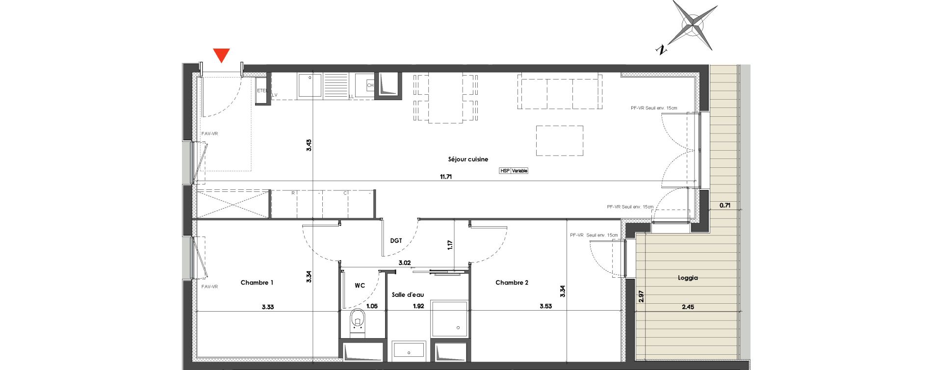 Appartement T3 de 70,20 m2 &agrave; Balma Le vidailhan