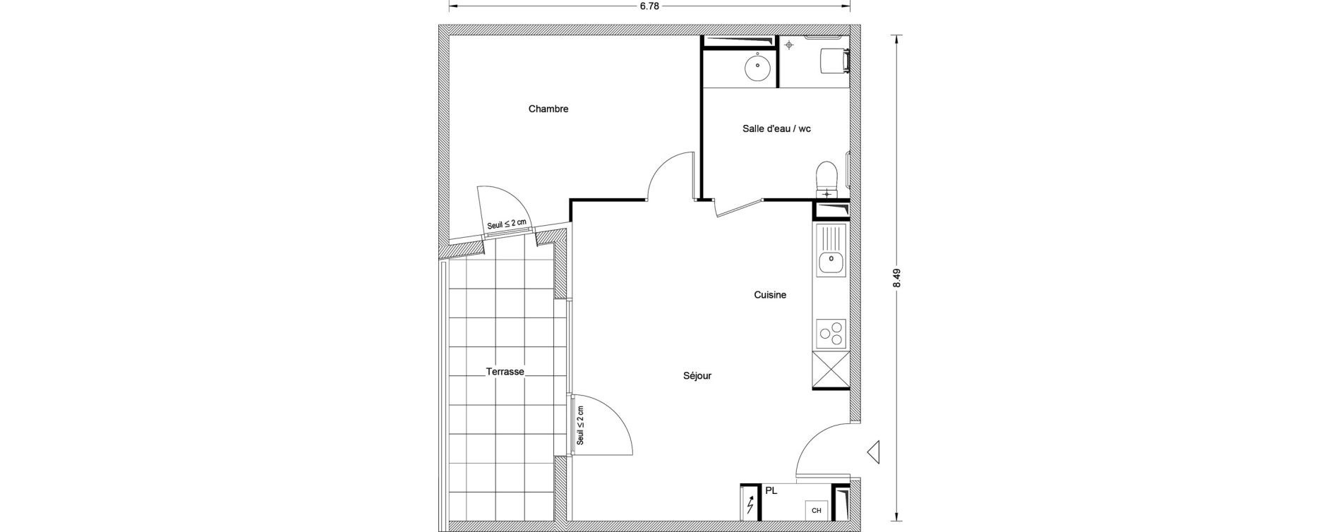 Appartement T2 de 45,63 m2 &agrave; Balma Centre