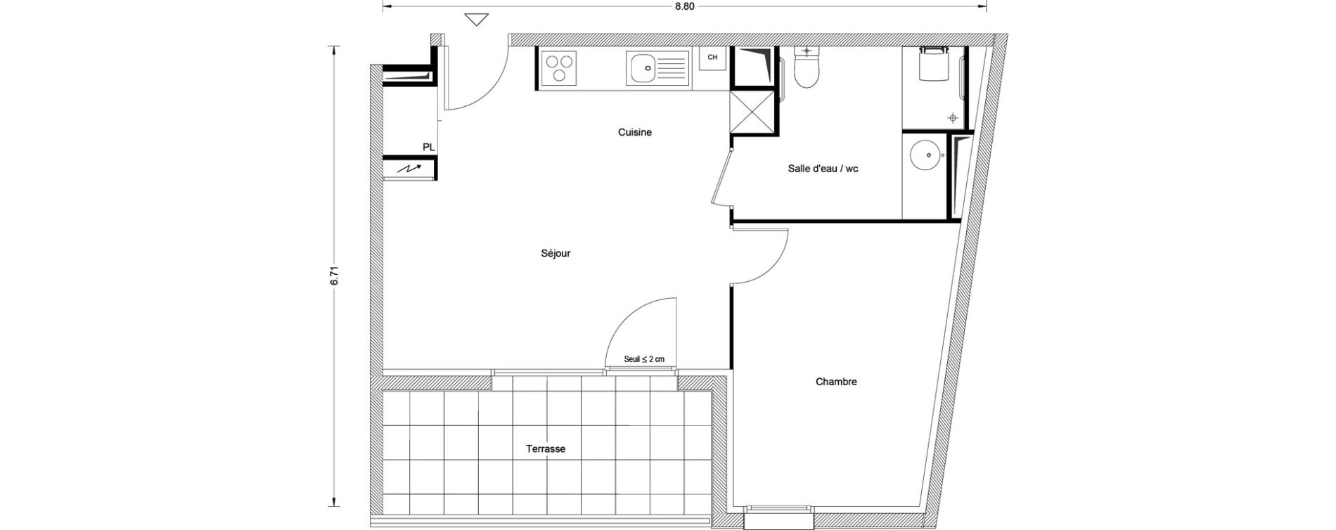 Appartement T2 de 43,12 m2 &agrave; Balma Centre